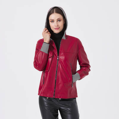  Kırmızı Deri-Tekstil Kadın Mont - K23KDM320390-Q3S - 3