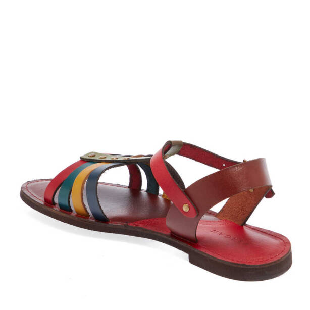 Çok Renkli Hakiki Deri Kadın Sandalet - K24Y1SN67276-K2N - 3