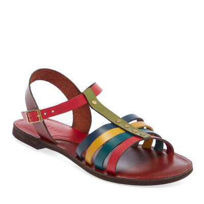  Çok Renkli Deri Kadın Sandalet - K24Y1SN67276-K2N 