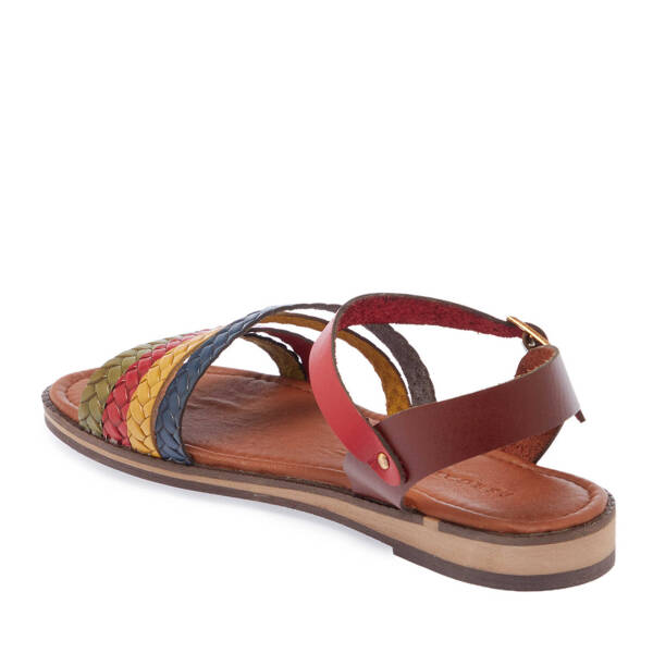 Çok Renkli Hakiki Deri Kadın Sandalet - K25Y1SN68065-K2N - 3