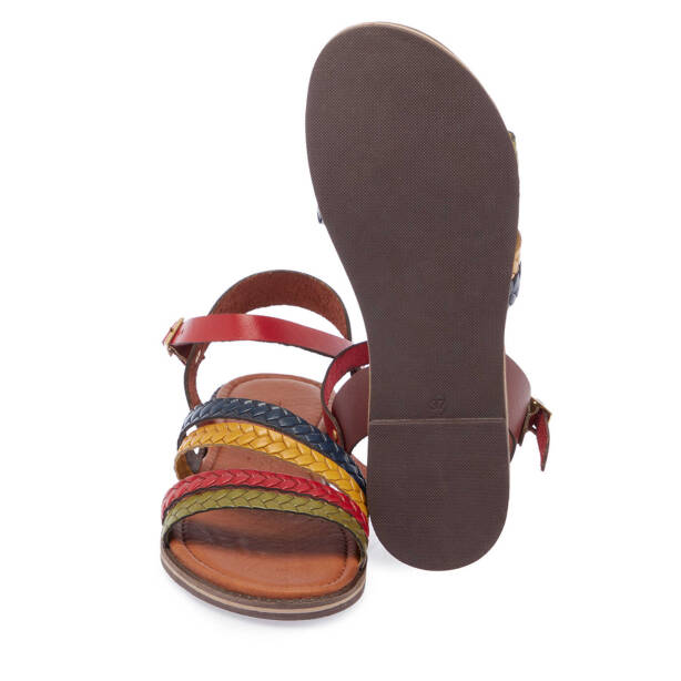 Çok Renkli Hakiki Deri Kadın Sandalet - K25Y1SN68065-K2N - 4
