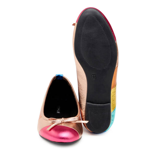 Çok Renkli Hakiki Deri Kadın Babet - K25I1BB67763-K2N - 4