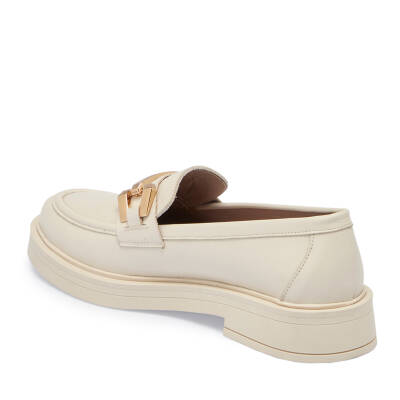 Ekru Deri Kadın Loafer - K24S1AY67618-R90 - 2