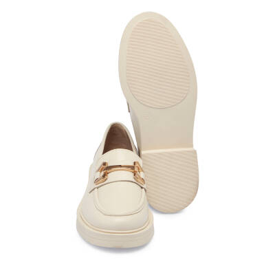 Ekru Deri Kadın Loafer - K24S1AY67618-R90 - 4