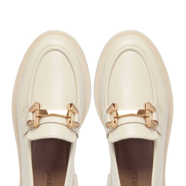Ekru Deri Kadın Loafer - K24S1AY67618-R90 - Tergan