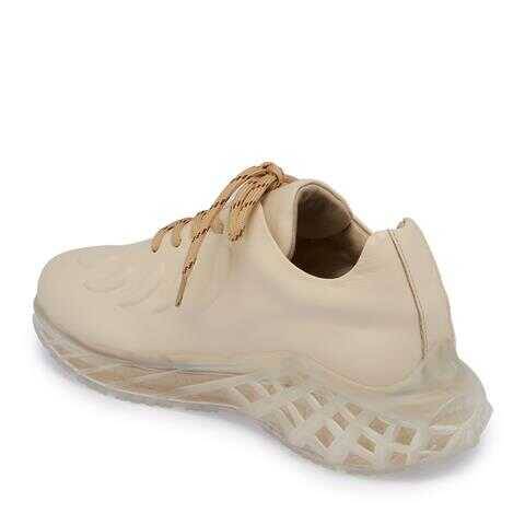 Ekru Deri Kadın Sneaker - K23S1AY67035-R90 - Tergan
