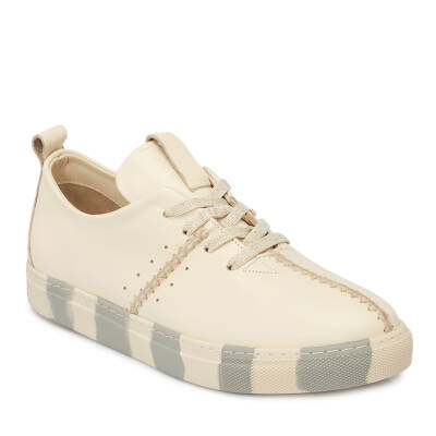 Ekru Deri Kadın Sneaker - K24I1AY67197-R90 