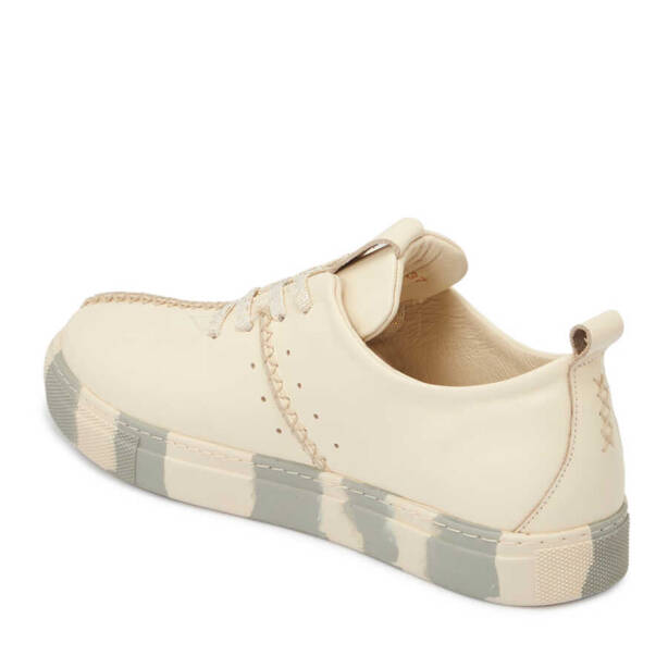 Ekru Deri Kadın Sneaker - K24I1AY67197-R90 - 2