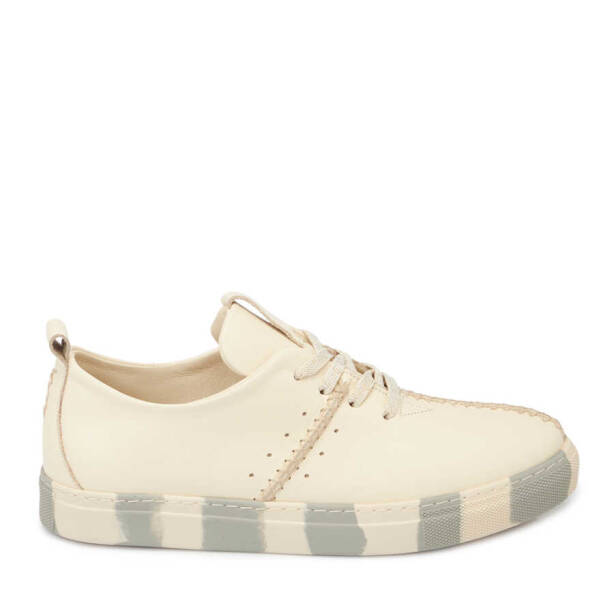 Ekru Deri Kadın Sneaker - K24I1AY67197-R90 - 3
