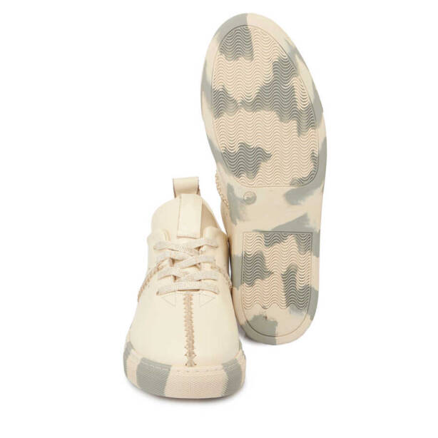 Ekru Deri Kadın Sneaker - K24I1AY67197-R90 - 4