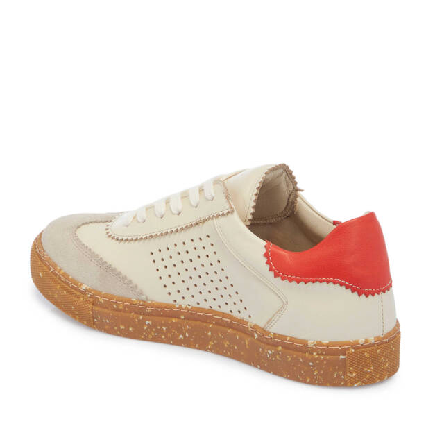 Ekru Deri Kadın Sneaker - K25I1AY68119-R90 - 2