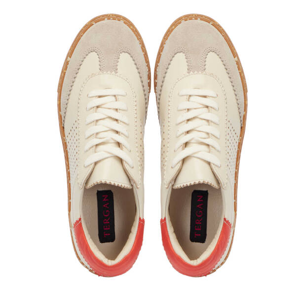 Ekru Deri Kadın Sneaker - K25I1AY68119-R90 - 5