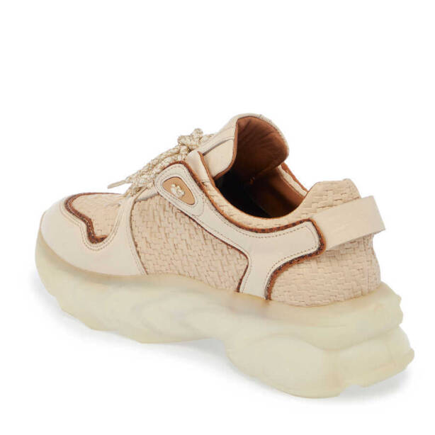 Ekru Deri - Vegan Kadın Sneaker - K24I1AY67342-R90 - 2