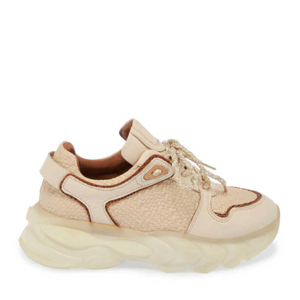 Ekru Deri - Vegan Kadın Sneaker - K24I1AY67342-R90 - 3