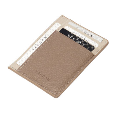 Bej Deri Unisex Kredi Kartlık - S1KK00001676-V6F 
