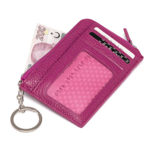 Fuşya Hakiki Deri Unisex Kredi Kartlık - S1KK00000265-C42 - 2