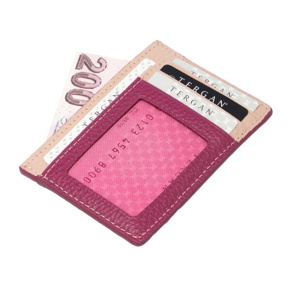 Fuşya Deri Unisex Kredi Kartlık - S1KK00001676-V3G - 2