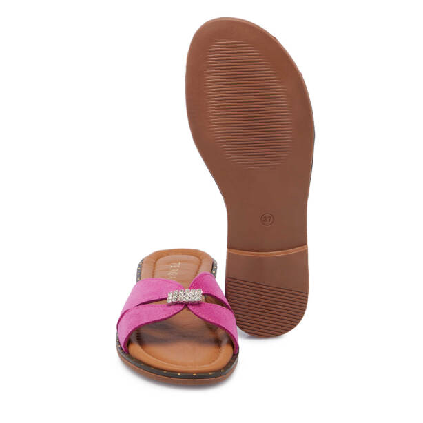 Fuşya Süet Deri Kadın Terlik - K25Y1TR67779-T6O - Tergan