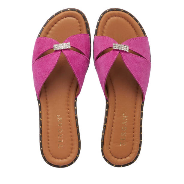 Fuşya Süet Deri Kadın Terlik - K25Y1TR67779-T6O - Tergan