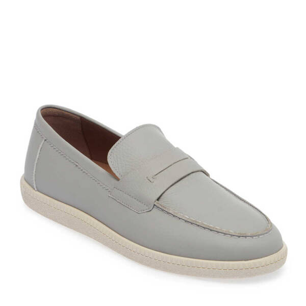 Gri Deri Erkek Loafer - E24I1AY56705-H1Y - 1