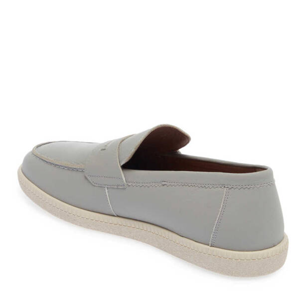 Gri Deri Erkek Loafer - E24I1AY56705-H1Y - 2