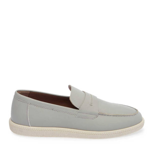 Gri Deri Erkek Loafer - E24I1AY56705-H1Y - 3