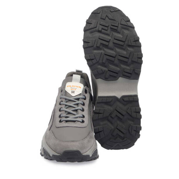Gri Deri Erkek Sneaker - E23S1AY56387-B43 - 4