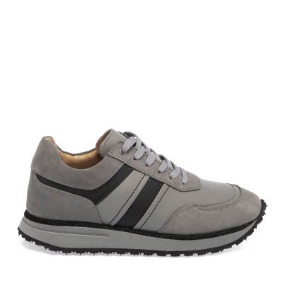  Gri Deri Erkek Sneaker - E23S1AY56496-B43 - 3