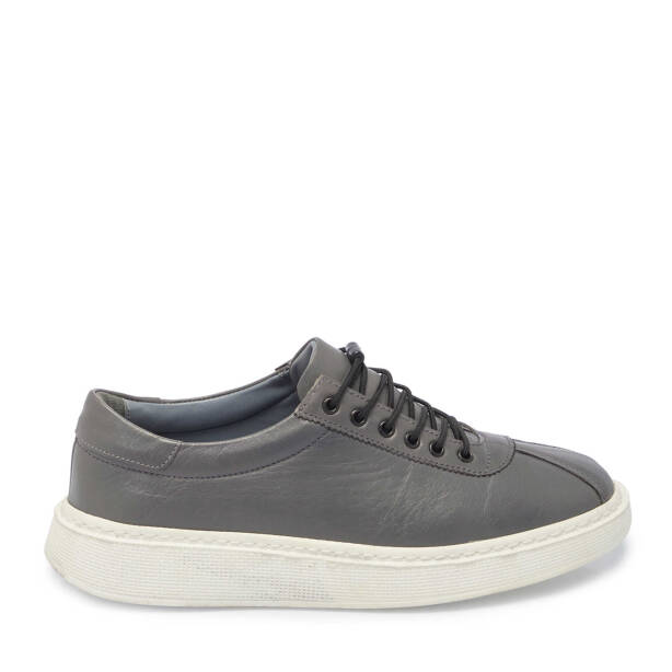 Gri Hakiki Deri Erkek Sneaker - E24I1AY56610-B43 - 1