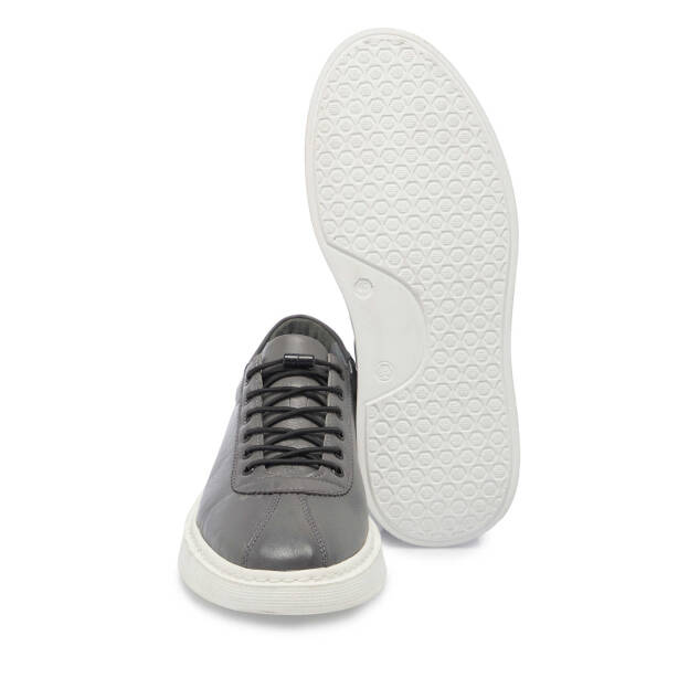 Gri Hakiki Deri Erkek Sneaker - E24I1AY56610-B43 - 4