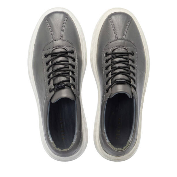 Gri Hakiki Deri Erkek Sneaker - E24I1AY56610-B43 - 5