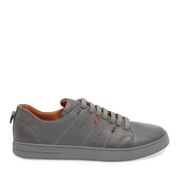 Gri Deri Erkek Sneaker - E24I1AY56635-B43 - 3