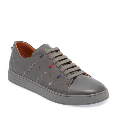  Gri Deri Erkek Sneaker - E24I1AY56635-B43 