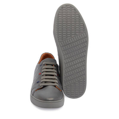  Gri Deri Erkek Sneaker - E24I1AY56635-B43 - 4