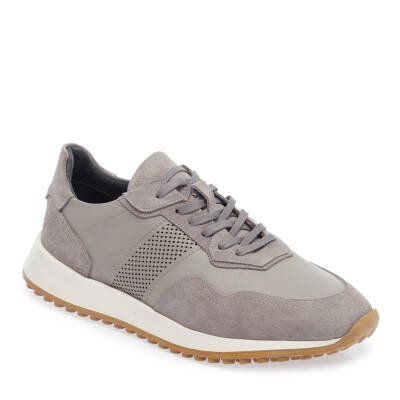 Gri Deri Erkek Sneaker - E24I1AY56666-Q9I 
