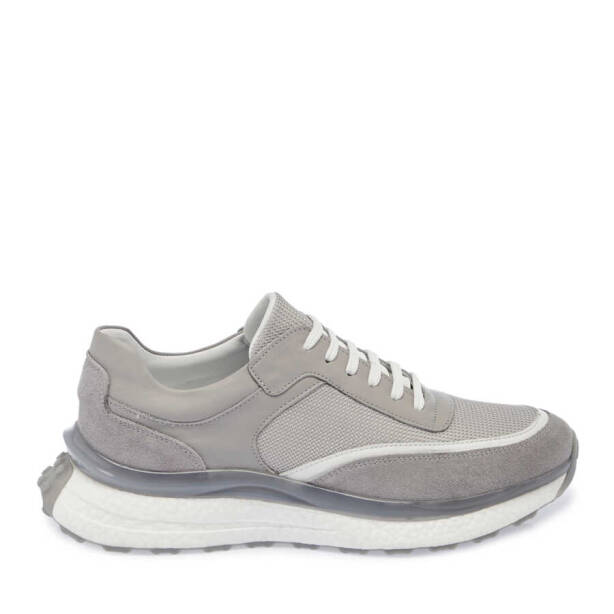 Gri Deri Erkek Sneaker - E24I1AY56698-B43 - 3