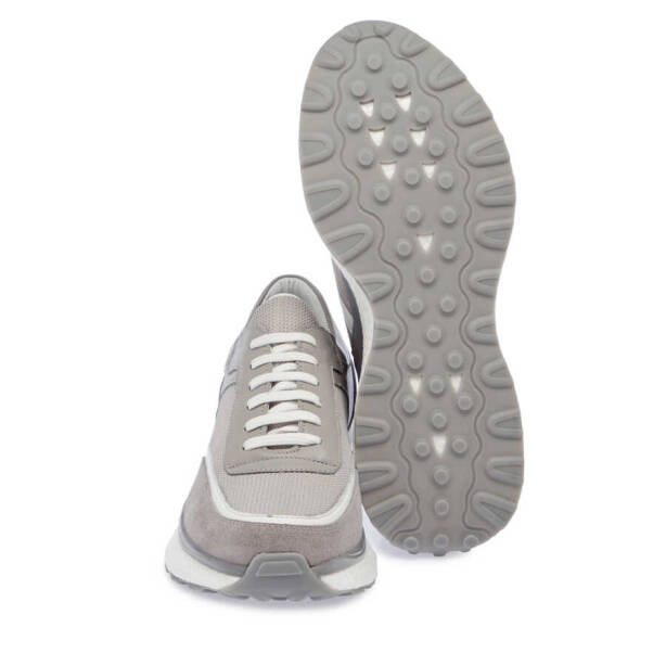 Gri Deri Erkek Sneaker - E24I1AY56698-B43 - 4