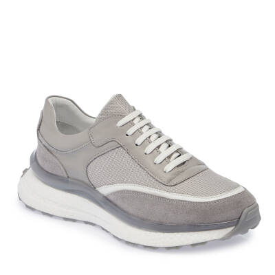  Gri Deri Erkek Sneaker - E24I1AY56698-B43 