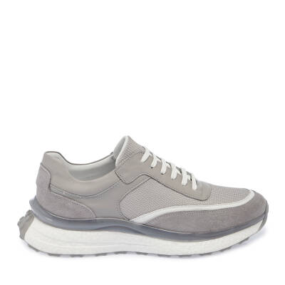  Gri Deri Erkek Sneaker - E24I1AY56698-B43 - 3