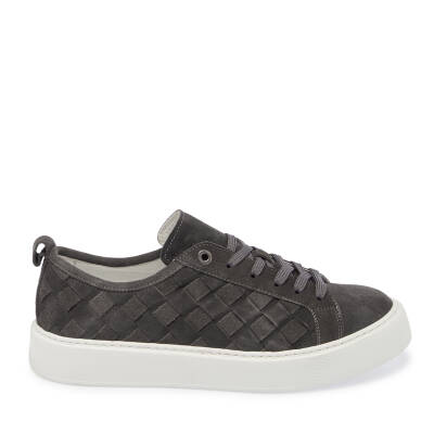  Gri Deri Erkek Sneaker - E24I1AY56702-C11 - 3