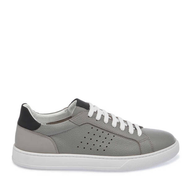 Gri Deri Erkek Sneaker - E24I1AY56729-G35 - Tergan