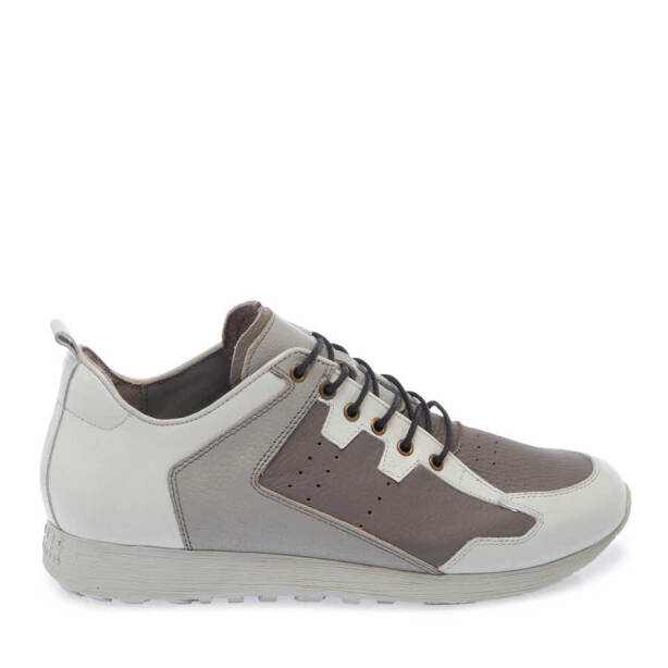 Gri Deri Erkek Sneaker - E24I1AY56756-I8H - 3