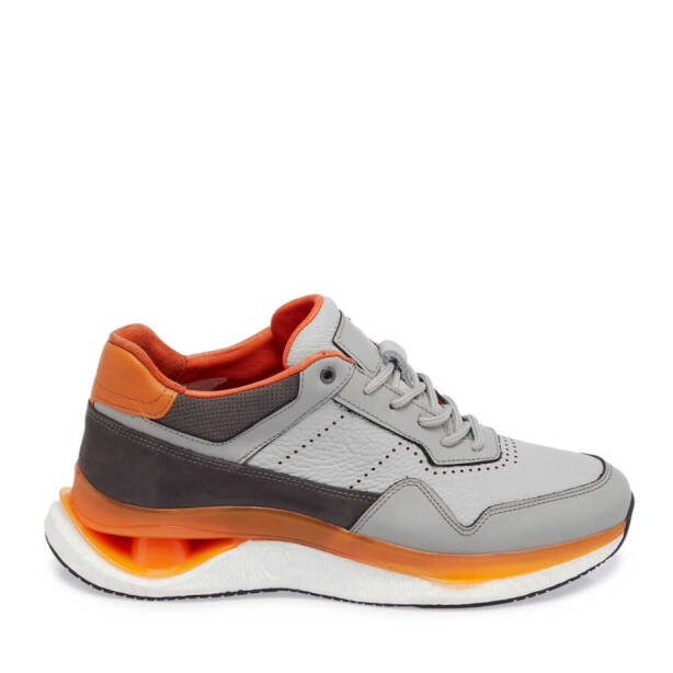Gri Deri Erkek Sneaker - E24I1AY56796-I8G - 3