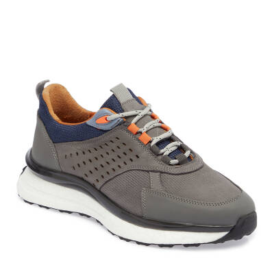Gri Deri Erkek Sneaker - E24I1AY56801-B43 - 1