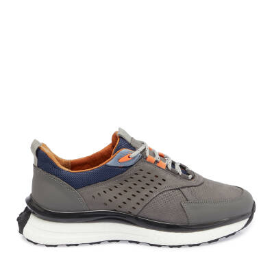 Gri Deri Erkek Sneaker - E24I1AY56801-B43 - 3