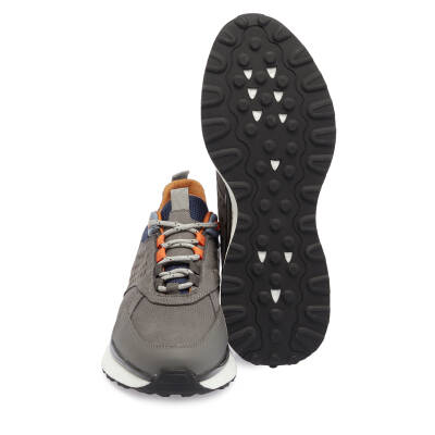 Gri Deri Erkek Sneaker - E24I1AY56801-B43 - 4