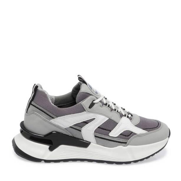 Gri Deri Erkek Sneaker - E24I1AY56803-I8H - 3