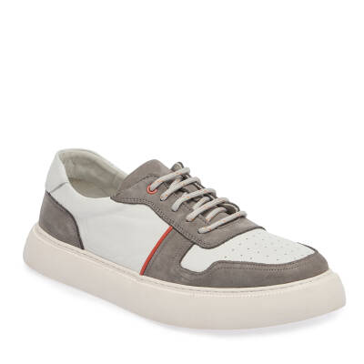 Gri Deri Erkek Sneaker - E24I1AY56814-A40 - 1