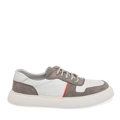 Gri Deri Erkek Sneaker - E24I1AY56814-A40 - 3