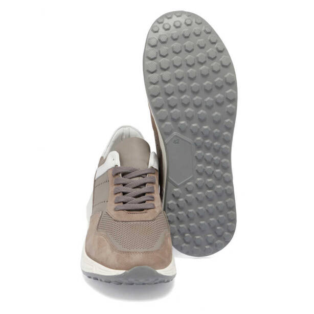 Gri Deri Erkek Sneaker - E24I1AY56859-B43 - 4